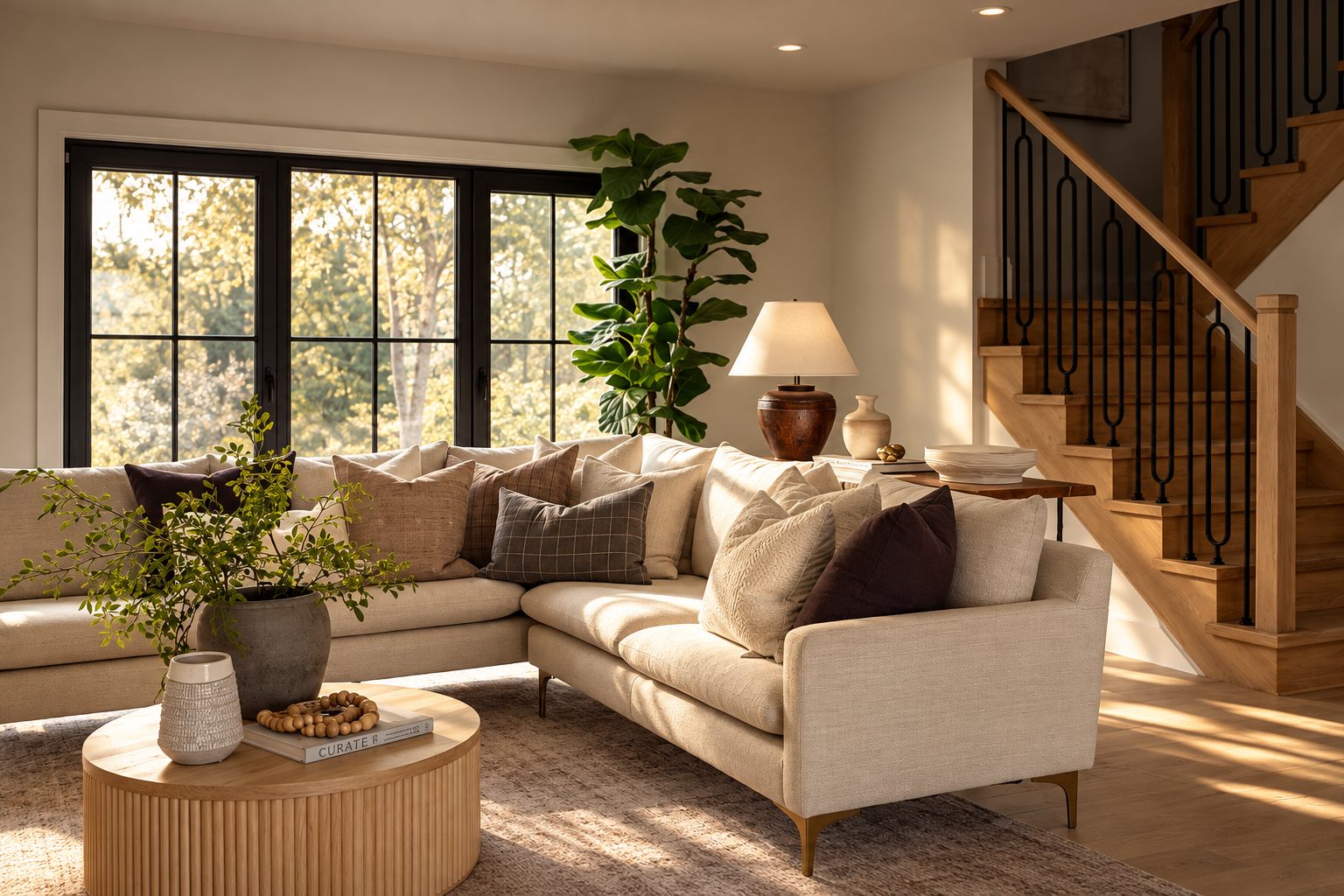 Moody designer living room