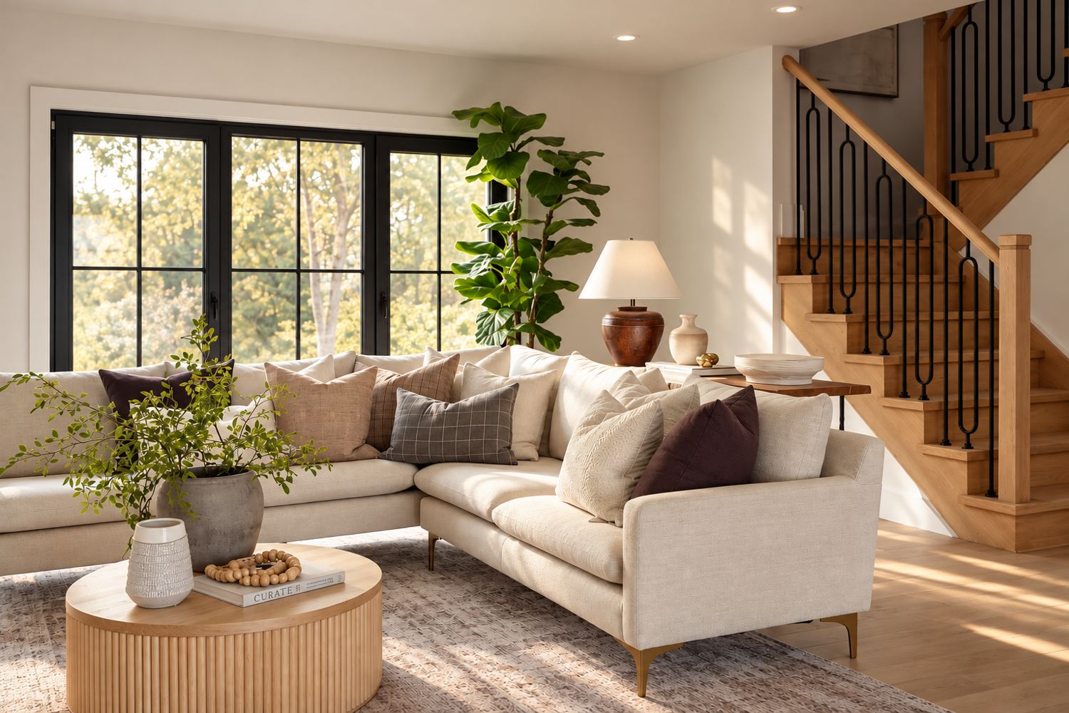 Elegant staged living room